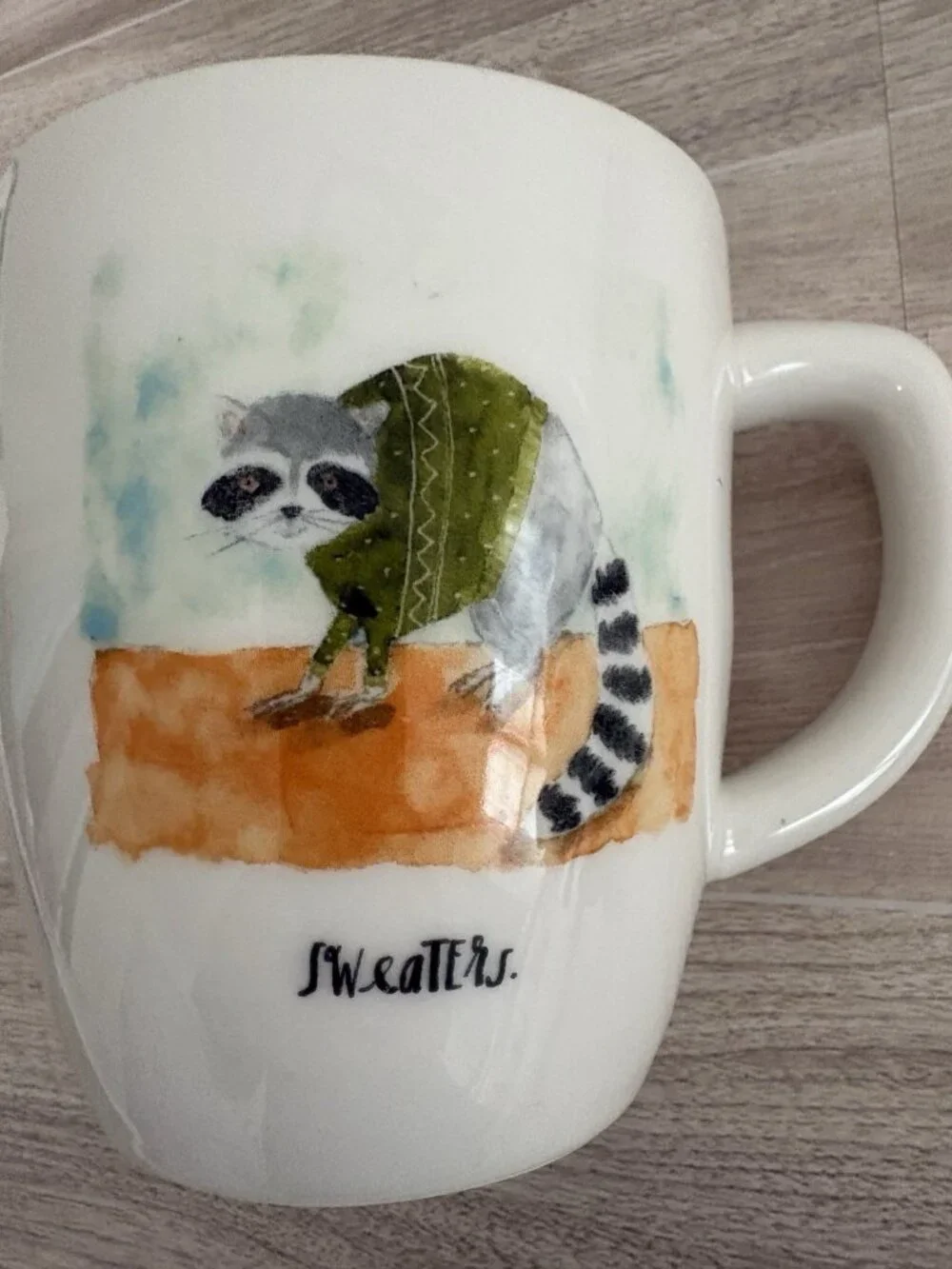 Rae Dunn By Magenta Coffee Mug Artisan Collection Sweaters Raccoon Ceramic